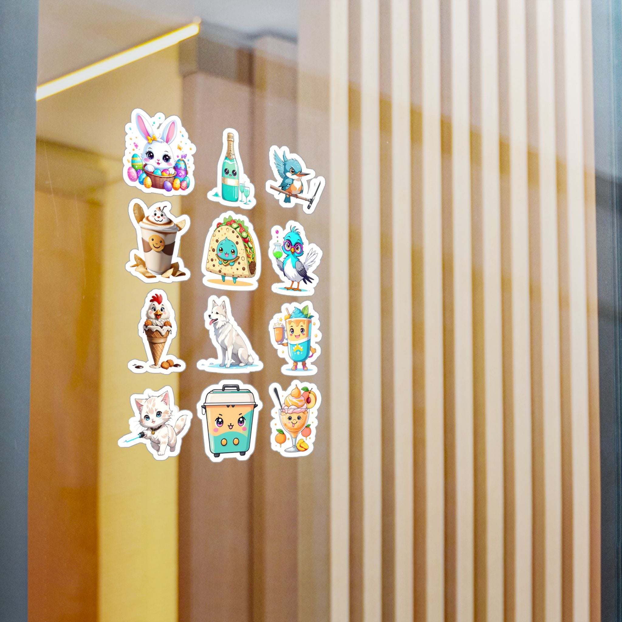 Kawaii Stickers Sheet 257 — 12 Kiss-Cut Vinyl Decals
