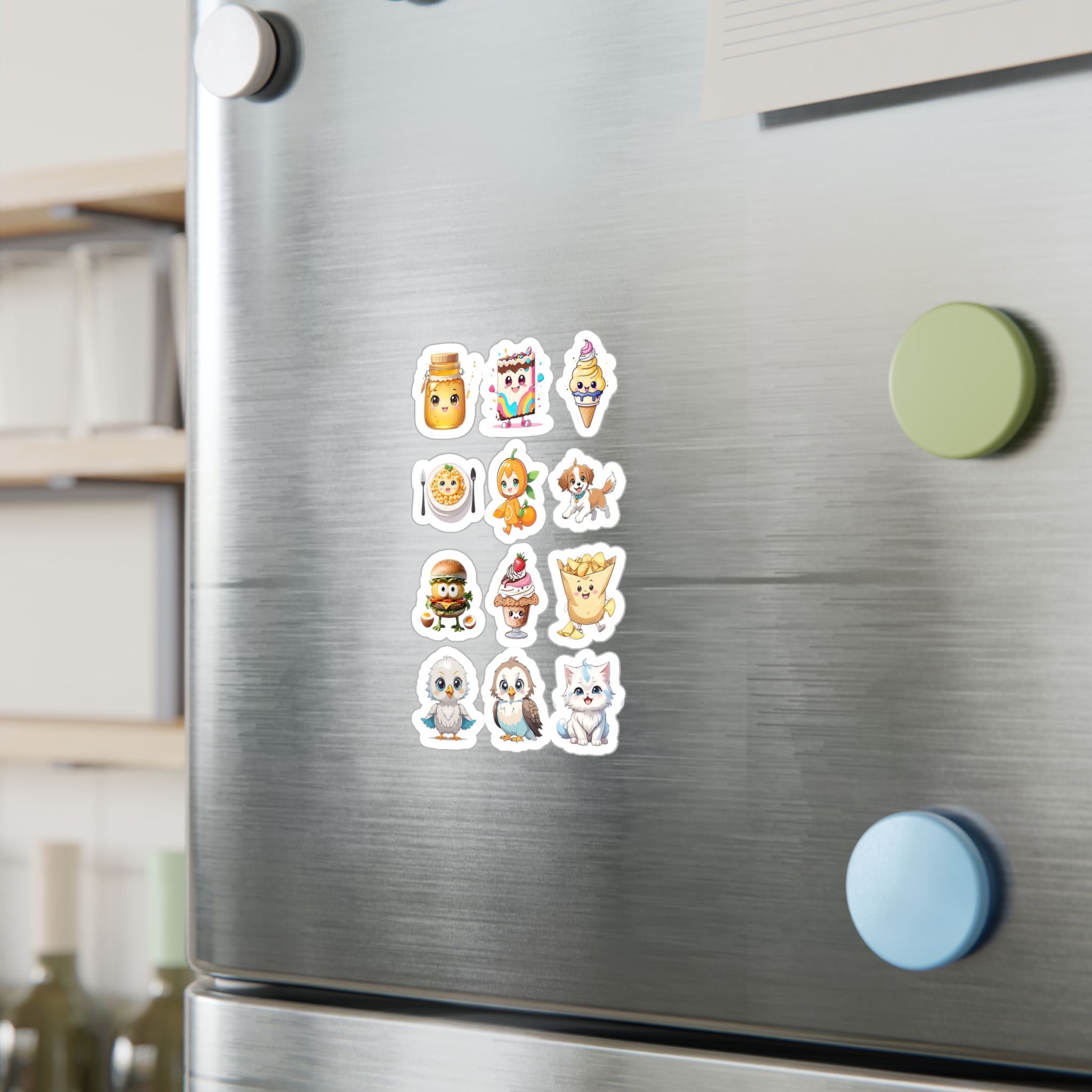 Kawaii Stickers Sheet 05 — 12 Kiss-Cut Vinyl Decals