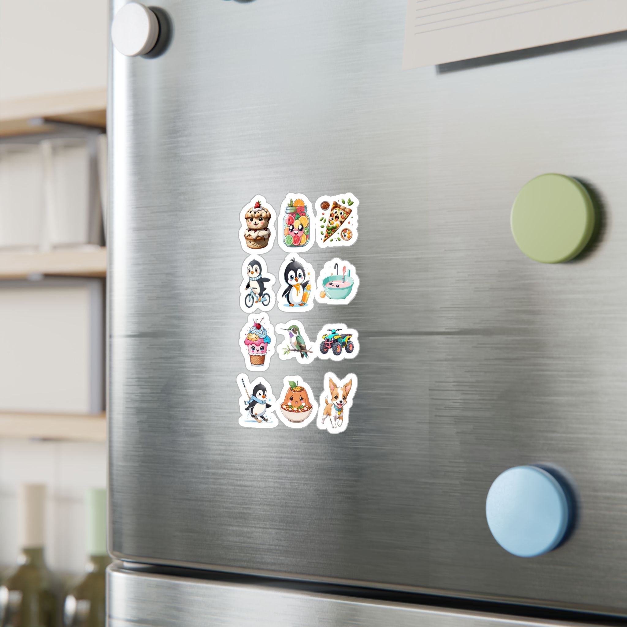 Kawaii Stickers Sheet 33 — 12 Kiss-Cut Vinyl Decals