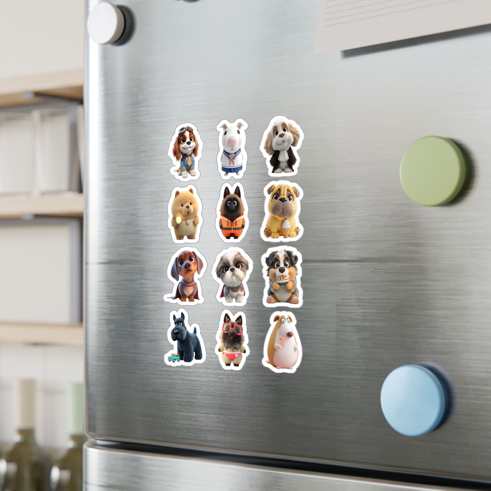 Kawaii Dogs Sheet 11 — 12 Kiss-Cut Vinyl Decals